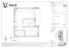 3 pokoje, mieszkanie 50,02 m², piętro 1, oferta nr M5, Apartamenty Verti, Radom, Ustronie, ul. Jana Pawła II / Wyścigowa