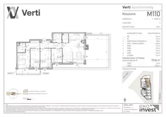5 pokoi, mieszkanie 110,86 m², piętro 10, oferta nr M110, Apartamenty Verti, Radom, Ustronie, ul. Jana Pawła II / Wyścigowa