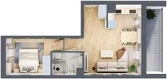 2 pokoje, mieszkanie 38,77 m², piętro 3, oferta nr 11, Apartamenty Horizon II etap, Radom, Akademickie, ul. Kazimierza Pułaskiego / Akademicka