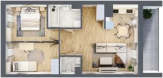 3 pokoje, mieszkanie 52,90 m², piętro 6, oferta nr 23, Apartamenty Horizon II etap, Radom, Akademickie, ul. Kazimierza Pułaskiego / Akademicka