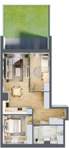 3 pokoje, mieszkanie 58,41 m², parter, oferta nr 32, Apartamenty Horizon II etap, Radom, Akademickie, ul. Kazimierza Pułaskiego / Akademicka