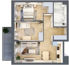 3 pokoje, mieszkanie 55,59 m², piętro 1, oferta nr 54, Apartamenty Horizon II etap, Radom, Akademickie, ul. Kazimierza Pułaskiego / Akademicka