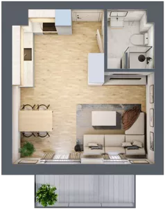 1 pokój, mieszkanie 29,08 m², parter, oferta nr 2, Apartamenty Horizon II etap, Radom, Akademickie, ul. Kazimierza Pułaskiego / Akademicka