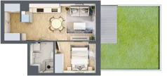 2 pokoje, mieszkanie 32,57 m², piętro 1, oferta nr 49, Apartamenty Horizon II etap, Radom, Akademickie, ul. Kazimierza Pułaskiego / Akademicka