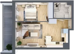 2 pokoje, mieszkanie 38,33 m², piętro 7, oferta nr 121, Apartamenty Horizon II etap, Radom, Akademickie, ul. Kazimierza Pułaskiego / Akademicka