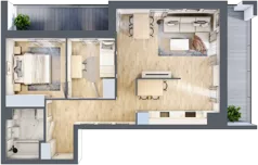 3 pokoje, mieszkanie 59,02 m², piętro 7, oferta nr 114, Apartamenty Horizon II etap, Radom, Akademickie, ul. Kazimierza Pułaskiego / Akademicka