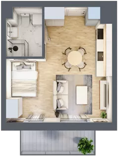 1 pokój, mieszkanie 28,90 m², piętro 1, oferta nr 5, Apartamenty Horizon II etap, Radom, Akademickie, ul. Kazimierza Pułaskiego / Akademicka