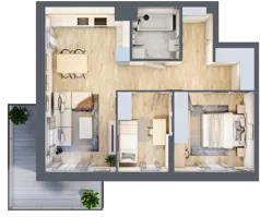 3 pokoje, mieszkanie 57,48 m², piętro 1, oferta nr 52, Apartamenty Horizon II etap, Radom, Akademickie, ul. Kazimierza Pułaskiego / Akademicka