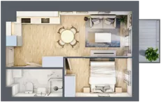 2 pokoje, mieszkanie 33,85 m², piętro 1, oferta nr 47, Apartamenty Horizon II etap, Radom, Akademickie, ul. Kazimierza Pułaskiego / Akademicka