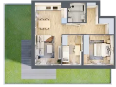 3 pokoje, mieszkanie 57,48 m², piętro 1, oferta nr 52, Apartamenty Horizon II etap, Radom, Akademickie, ul. Kazimierza Pułaskiego / Akademicka