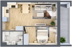 2 pokoje, mieszkanie 39,87 m², piętro 8, oferta nr 125, Apartamenty Horizon II etap, Radom, Akademickie, ul. Kazimierza Pułaskiego / Akademicka