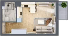 1 pokój, mieszkanie 29,85 m², piętro 2, oferta nr 58, Apartamenty Horizon II etap, Radom, Akademickie, ul. Kazimierza Pułaskiego / Akademicka