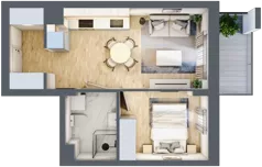 2 pokoje, mieszkanie 32,57 m², piętro 1, oferta nr 49, Apartamenty Horizon II etap, Radom, Akademickie, ul. Kazimierza Pułaskiego / Akademicka