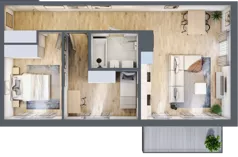 3 pokoje, apartament 60,57 m², piętro 1, oferta nr M4, Apartamenty Świt, Warszawa, Bielany, Chomiczówka, ul. Renesansowa