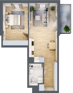 2 pokoje, apartament 51,07 m², piętro 4, oferta nr M26, Apartamenty Świt, Warszawa, Bielany, Chomiczówka, ul. Renesansowa
