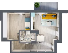 2 pokoje, mieszkanie 42,11 m², piętro 4, oferta nr M24, Apartamenty Serene , Kielce, KSM, ul. Zagórska
