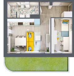 2 pokoje, mieszkanie 36,57 m², parter, oferta nr M2, Apartamenty Serene , Kielce, KSM, ul. Zagórska