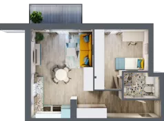 2 pokoje, mieszkanie 43,95 m², piętro 4, oferta nr M27, Apartamenty Serene , Kielce, KSM, ul. Zagórska