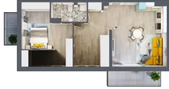 2 pokoje, mieszkanie 52,61 m², piętro 4, oferta nr M26, Apartamenty Serene , Kielce, KSM, ul. Zagórska