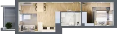 2 pokoje, mieszkanie 39,74 m², piętro 5, oferta nr 25, Osiedle Iluzjon Etap 2, Bydgoszcz, Kapuściska, ul. Nastrojowa 11