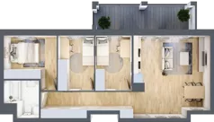 4 pokoje, mieszkanie 68,51 m², piętro 6, oferta nr 34, Osiedle Iluzjon Etap 2, Bydgoszcz, Kapuściska, ul. Nastrojowa 11