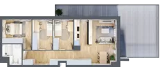 4 pokoje, mieszkanie 69,54 m², piętro 7, oferta nr 40, Osiedle Iluzjon Etap 2, Bydgoszcz, Kapuściska, ul. Nastrojowa 11