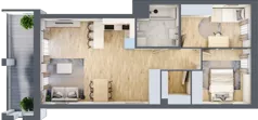 3 pokoje, mieszkanie 62,94 m², piętro 1, oferta nr 42, Osiedle Iluzjon Etap 2, Bydgoszcz, Kapuściska, ul. Nastrojowa 11