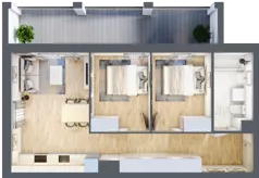 3 pokoje, mieszkanie 54,58 m², piętro 4, oferta nr 56, Osiedle Iluzjon Etap 2, Bydgoszcz, Kapuściska, ul. Nastrojowa 11