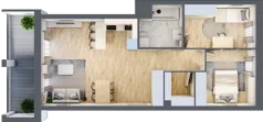 3 pokoje, mieszkanie 62,95 m², piętro 6, oferta nr 61, Osiedle Iluzjon Etap 2, Bydgoszcz, Kapuściska, ul. Nastrojowa 11
