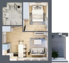 2 pokoje, mieszkanie 31,08 m², piętro 6, oferta nr 62, Osiedle Iluzjon Etap 2, Bydgoszcz, Kapuściska, ul. Nastrojowa 11