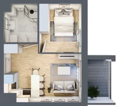 2 pokoje, mieszkanie 31,20 m², piętro 7, oferta nr 66, Osiedle Iluzjon Etap 2, Bydgoszcz, Kapuściska, ul. Nastrojowa 11