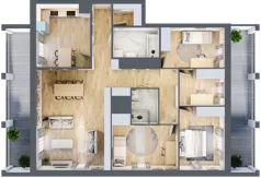 4 pokoje, mieszkanie 116,67 m², piętro 7, oferta nr 67, Osiedle Iluzjon Etap 2, Bydgoszcz, Kapuściska, ul. Nastrojowa 11