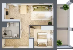2 pokoje, mieszkanie 40,01 m², piętro 1, oferta nr 6, Alta Novum, Bydgoszcz, Stary Fordon, ul. Altanowa 22