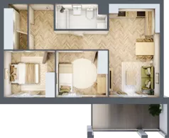 3 pokoje, mieszkanie 56,41 m², piętro 1, oferta nr 21, Alta Novum, Bydgoszcz, Stary Fordon, ul. Altanowa 22