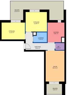 3 pokoje, mieszkanie 67,44 m², piętro 5, oferta nr M59, Nałęczowska - etap I, Lublin, Szerokie, ul. Nałęczowska 67
