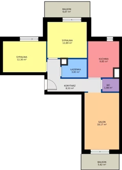 3 pokoje, mieszkanie 67,55 m², piętro 7, oferta nr M67, Nałęczowska - etap I, Lublin, Szerokie, ul. Nałęczowska 67