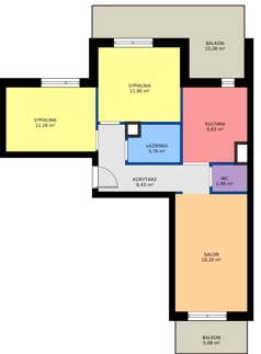 3 pokoje, mieszkanie 67,37 m², piętro 1, oferta nr M43, Nałęczowska - etap I, Lublin, Szerokie, ul. Nałęczowska 67