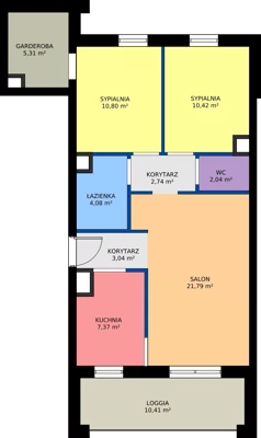3 pokoje, mieszkanie 67,59 m², piętro 6, oferta nr M86, Nałęczowska - etap I, Lublin, Szerokie, ul. Nałęczowska 67