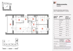 3 pokoje, mieszkanie 62,24 m², piętro 1, oferta nr M173, Nałęczowska - etap III, Lublin, Szerokie, ul. Nałęczowska 67
