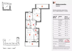 3 pokoje, mieszkanie 64,19 m², piętro 1, oferta nr M175, Nałęczowska - etap III, Lublin, Szerokie, ul. Nałęczowska 67