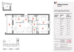 3 pokoje, mieszkanie 62,24 m², piętro 2, oferta nr M176, Nałęczowska - etap III, Lublin, Szerokie, ul. Nałęczowska 67