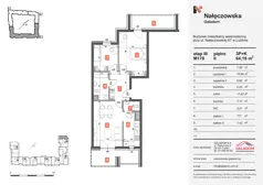3 pokoje, mieszkanie 64,19 m², piętro 2, oferta nr M178, Nałęczowska - etap III, Lublin, Szerokie, ul. Nałęczowska 67