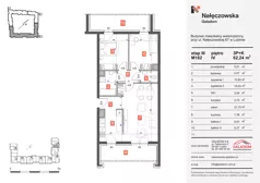 3 pokoje, mieszkanie 62,24 m², piętro 4, oferta nr M182, Nałęczowska - etap III, Lublin, Szerokie, ul. Nałęczowska 67