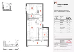 3 pokoje, mieszkanie 66,46 m², piętro 1, oferta nr M199, Nałęczowska - etap III, Lublin, Szerokie, ul. Nałęczowska 67
