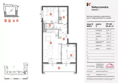 3 pokoje, mieszkanie 66,46 m², piętro 2, oferta nr M203, Nałęczowska - etap III, Lublin, Szerokie, ul. Nałęczowska 67