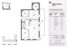 3 pokoje, mieszkanie 62,10 m², piętro 3, oferta nr M206, Nałęczowska - etap III, Lublin, Szerokie, ul. Nałęczowska 67