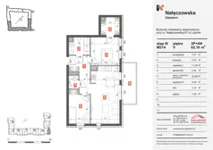 3 pokoje, mieszkanie 62,10 m², piętro 5, oferta nr M214, Nałęczowska - etap III, Lublin, Szerokie, ul. Nałęczowska 67