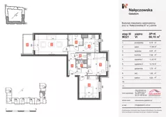 3 pokoje, mieszkanie 66,19 m², piętro 6, oferta nr M221, Nałęczowska - etap III, Lublin, Szerokie, ul. Nałęczowska 67