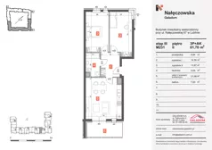 3 pokoje, mieszkanie 61,70 m², piętro 2, oferta nr M231, Nałęczowska - etap III, Lublin, Szerokie, ul. Nałęczowska 67