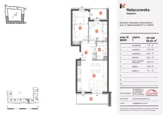 3 pokoje, mieszkanie 58,93 m², piętro 1, oferta nr M245, Nałęczowska - etap III, Lublin, Szerokie, ul. Nałęczowska 67